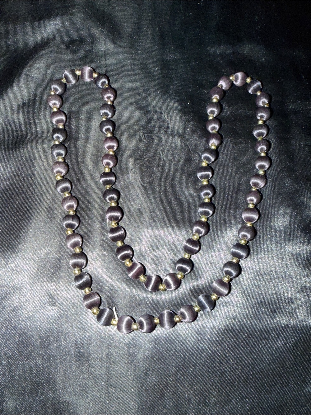 Elegant Black Satin Bead Necklace - Women Jewelry